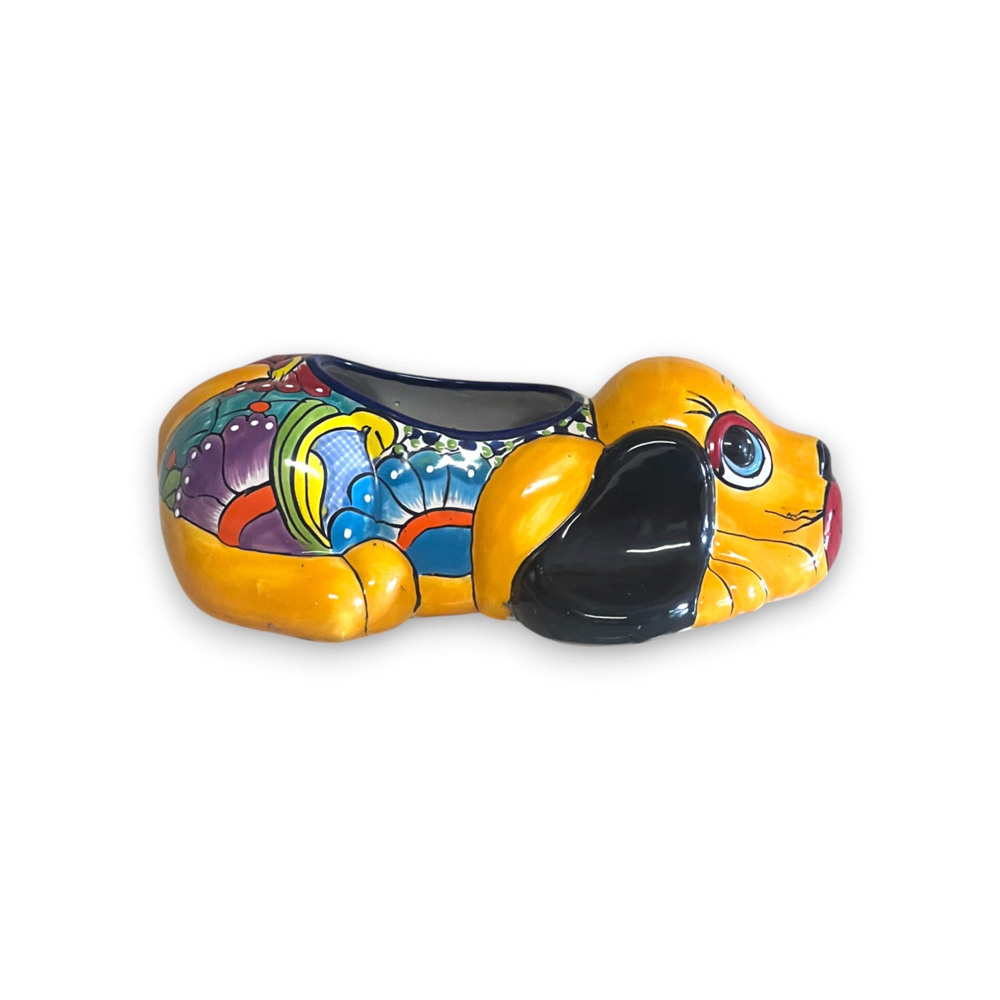 Talavera Dog Planter | Hand-Painted Mexican Pottery Decor
