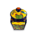 Handmade Desert Canister Set | Colorful Mexican Talavera Pottery - hand-painted cactus desert scene storage jar