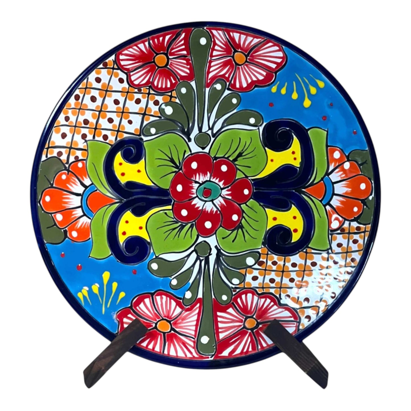 11.5" Talavera Dinner Plate | Hand-Painted Mexican Folk Art Dish