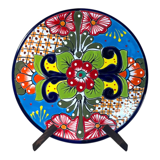 11.5" Talavera Dinner Plate | Hand-Painted Mexican Folk Art Dish