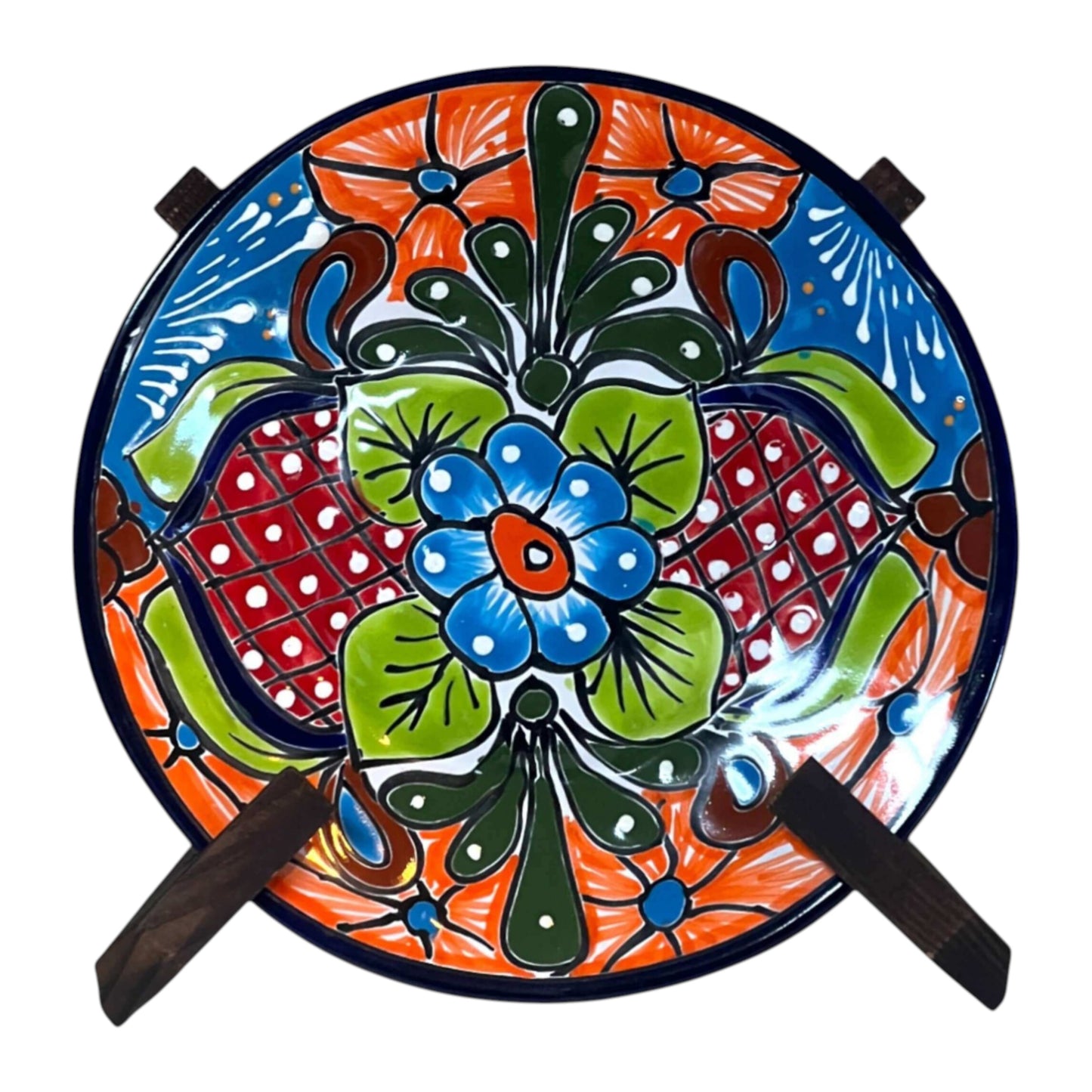8" Talavera Dinner Plate | Hand-Painted Mexican Folk Art Dish