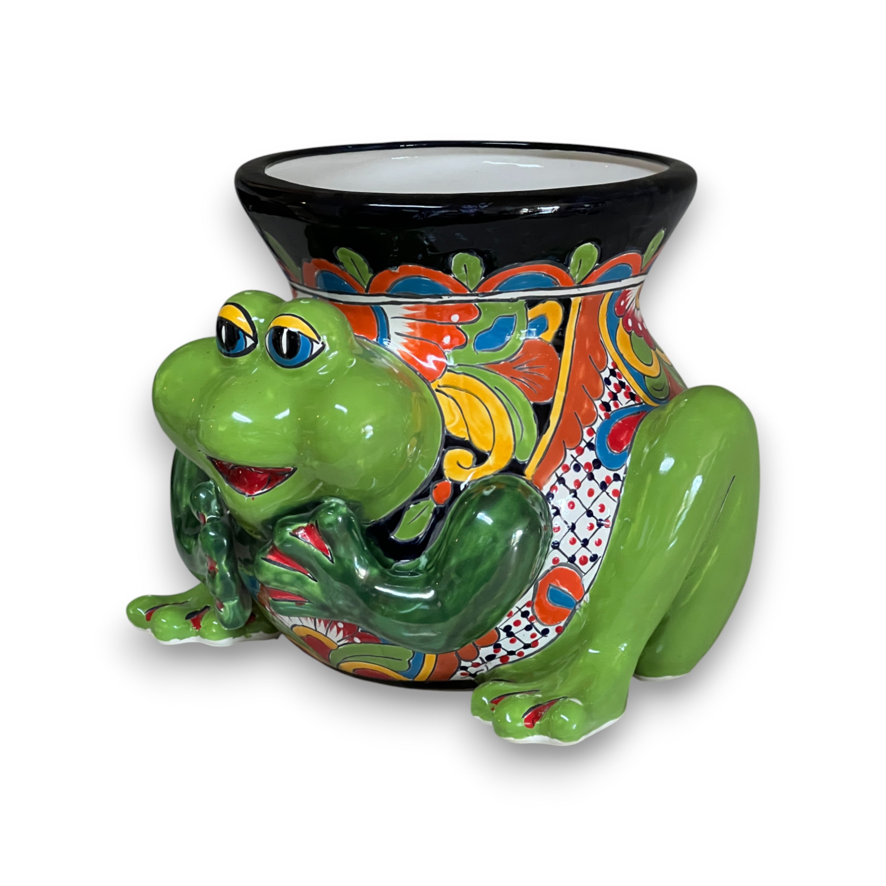 Talavera Frog Planter | Colorful Hand-Painted Mexican Ceramic Pot