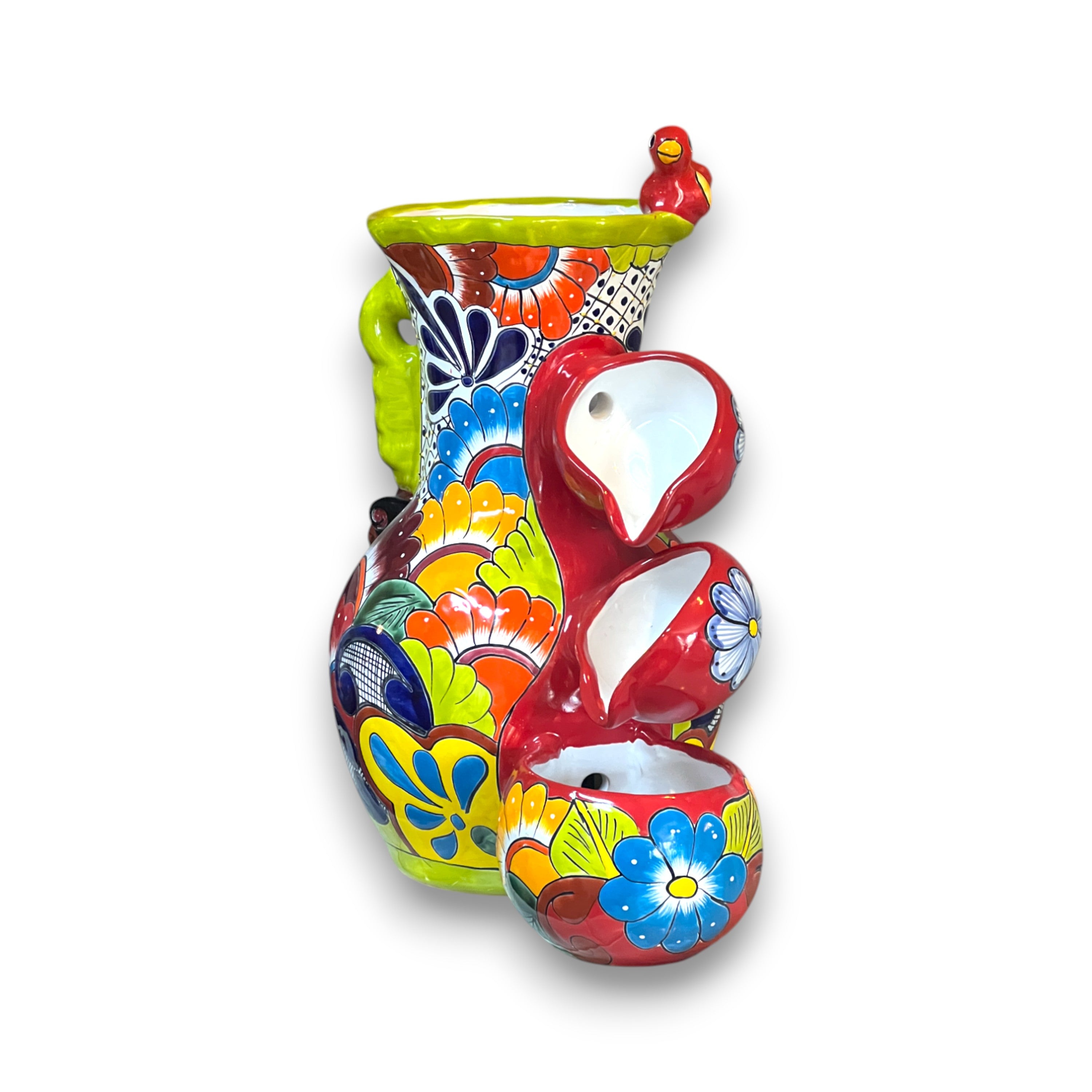 Colorful Talavera Tabletop Fountain | Mexican Folk Art Decor