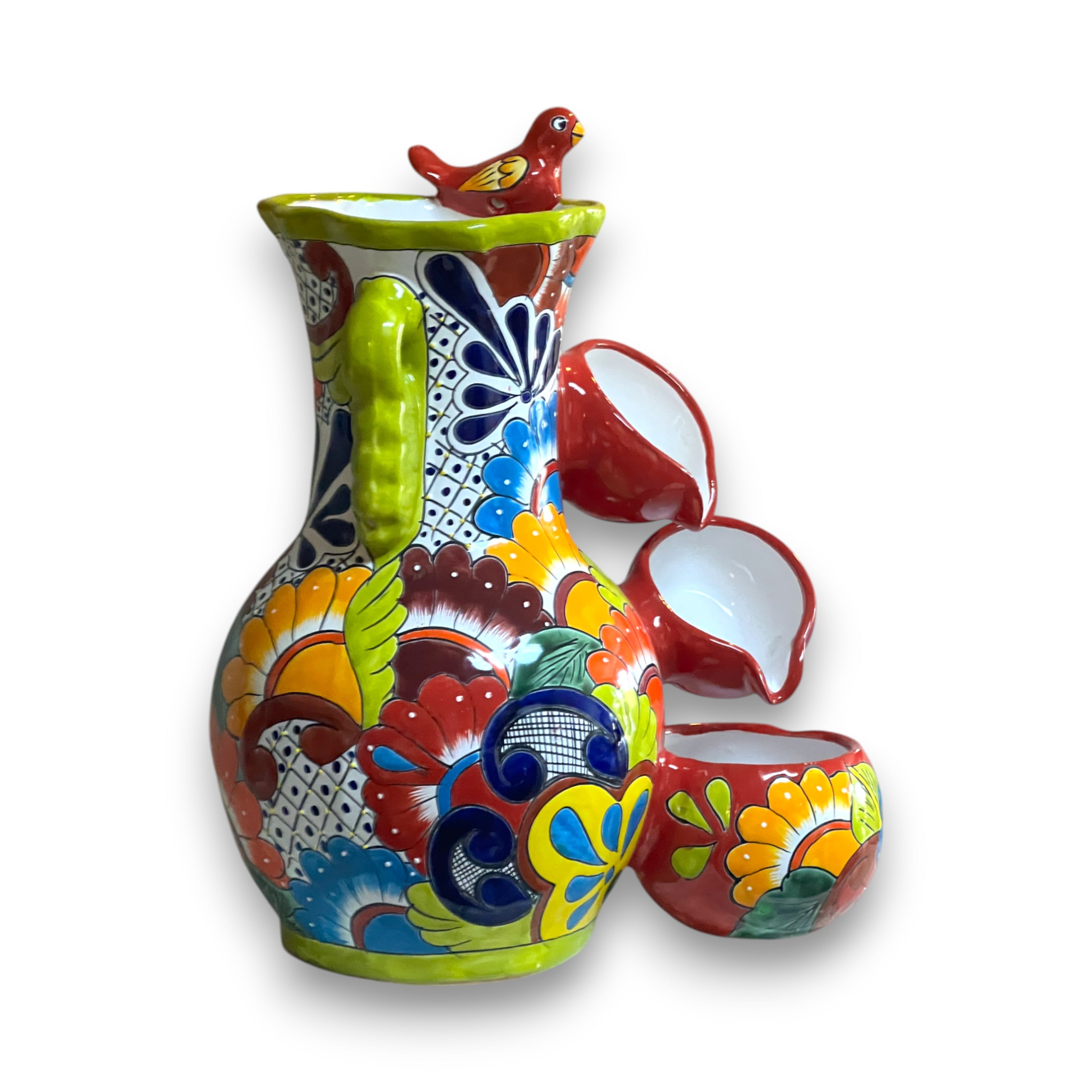 Colorful Talavera Tabletop Fountain | Mexican Folk Art Decor