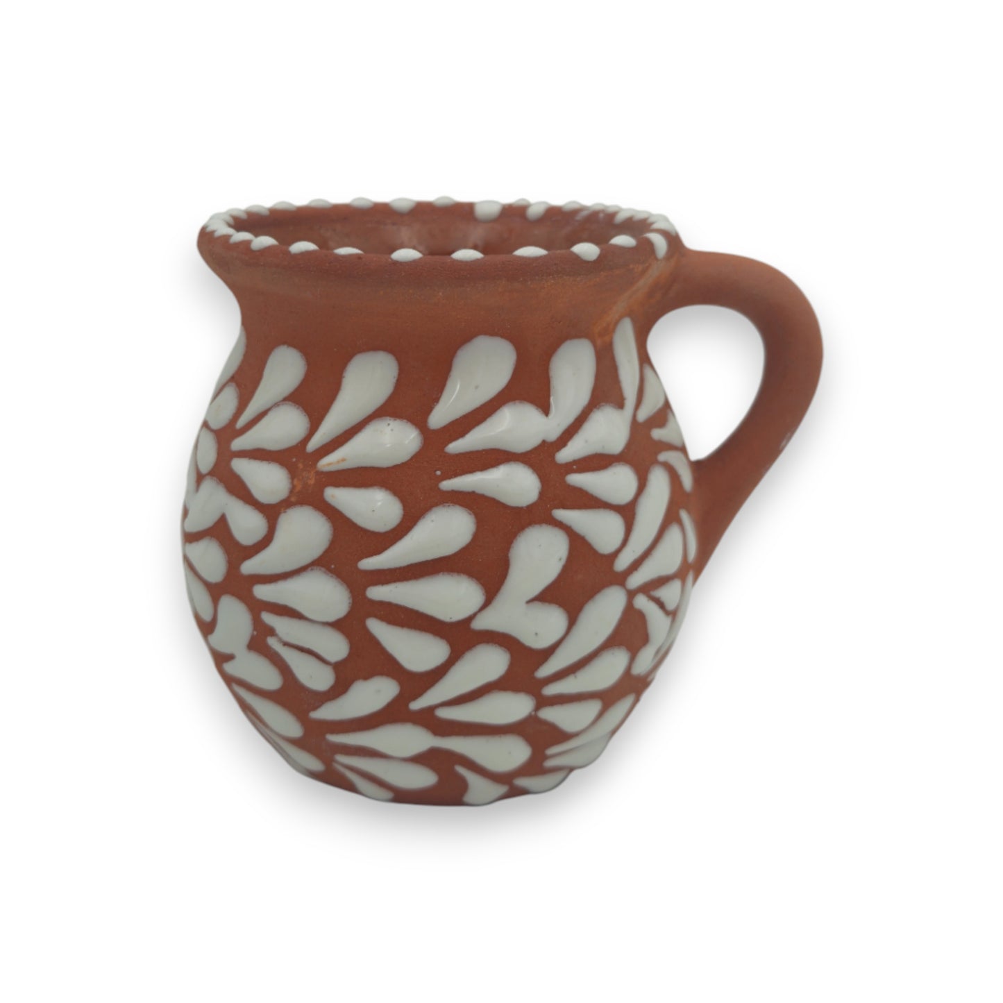 Terracotta Jarrito Mug | Handmade Mexican Relief Pottery Cup