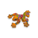Hand-Painted Talavera Frog | Mexican Wall Art Figurine - bright hand-painted orange ceramic frog, handcrafted in Guanajuato, lead-free glaze