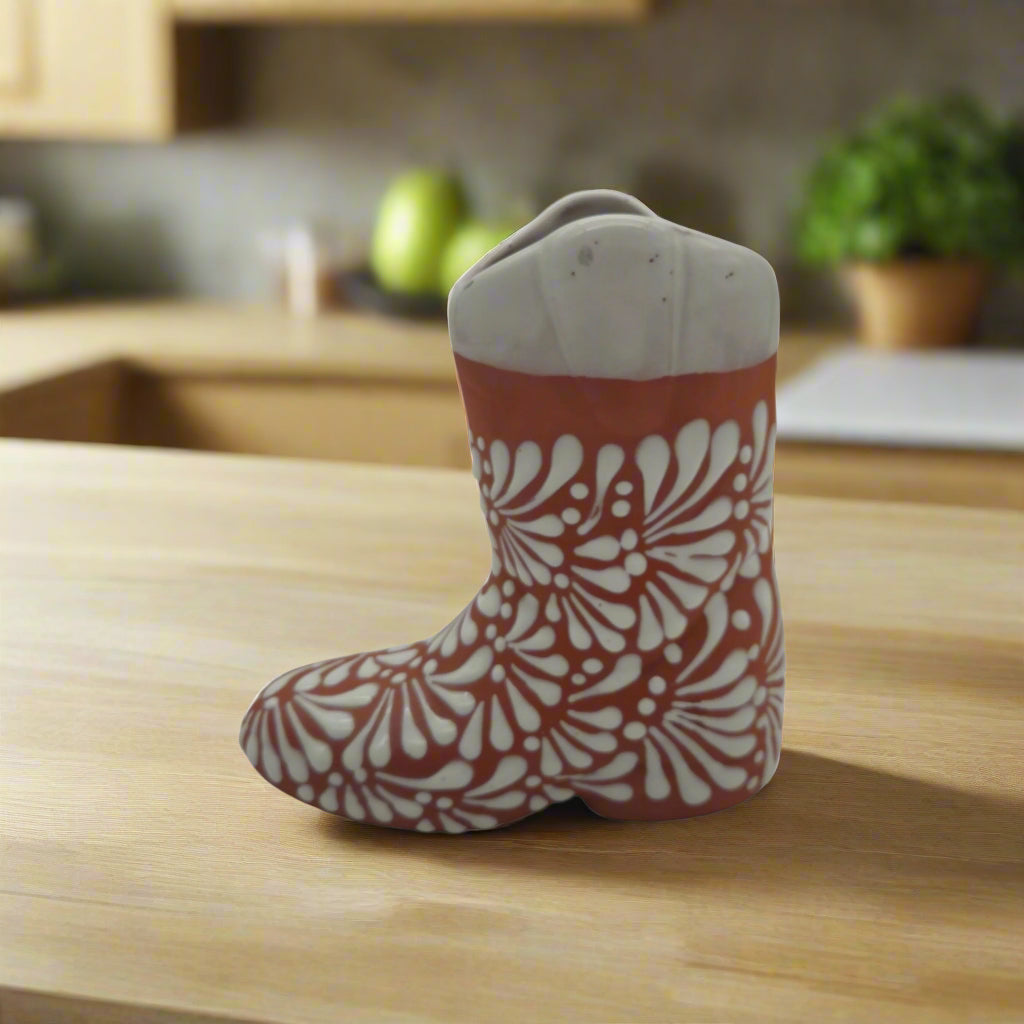 Talavera Boot Planter | Hand-Painted Mexican Pottery Accent