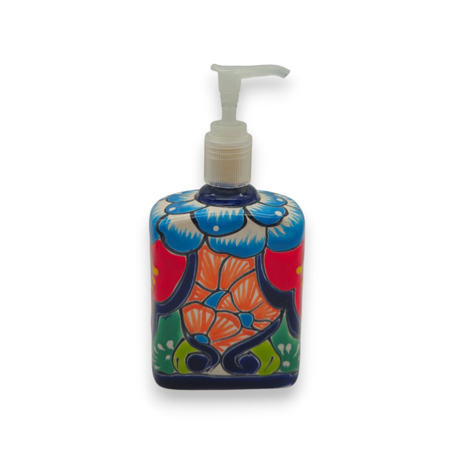 Hand-Painted Talavera Soap Pump | Colorful Ceramic Dispenser