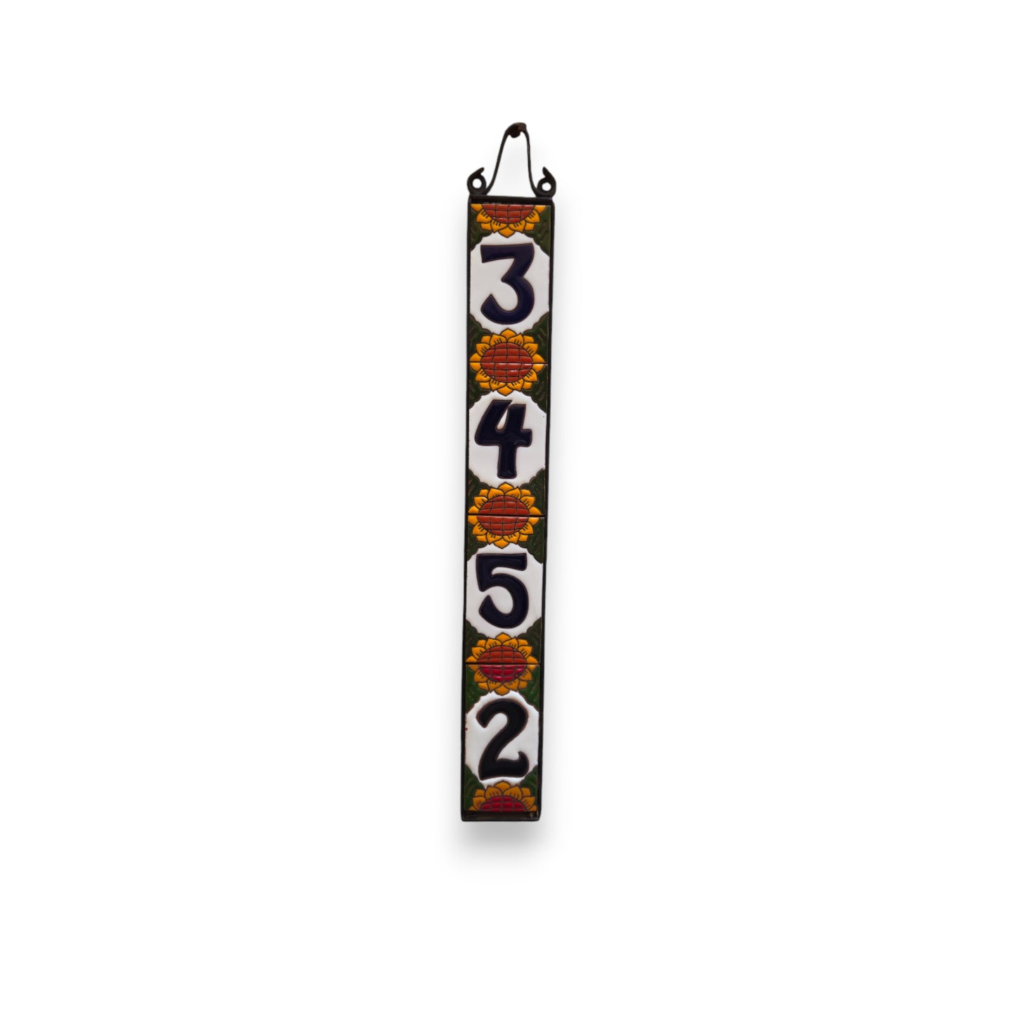 Sunflower Talavera Number Tiles | Mexican Address Art