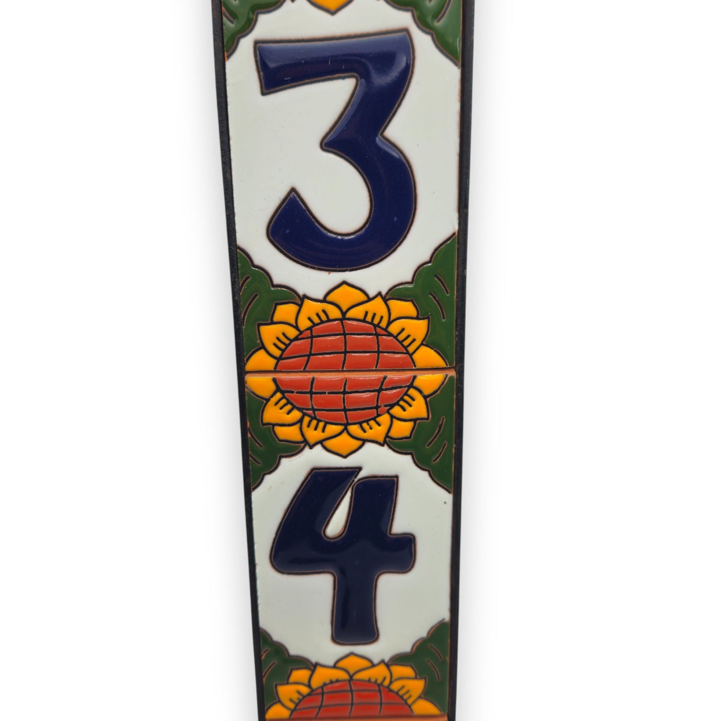 Sunflower Talavera Number Tiles | Mexican Address Art