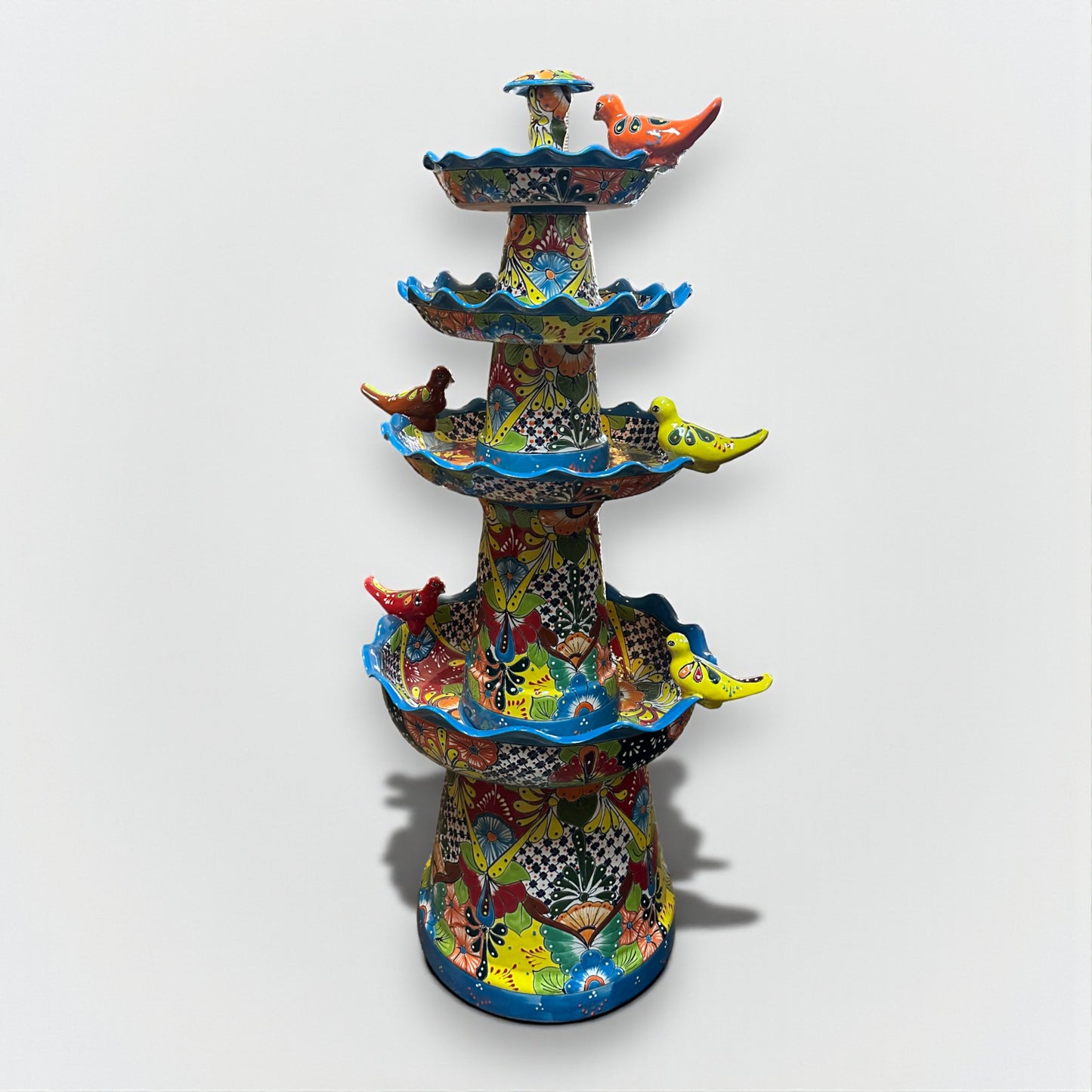 Grand Talavera Garden Fountain | Handcrafted Mexican Art