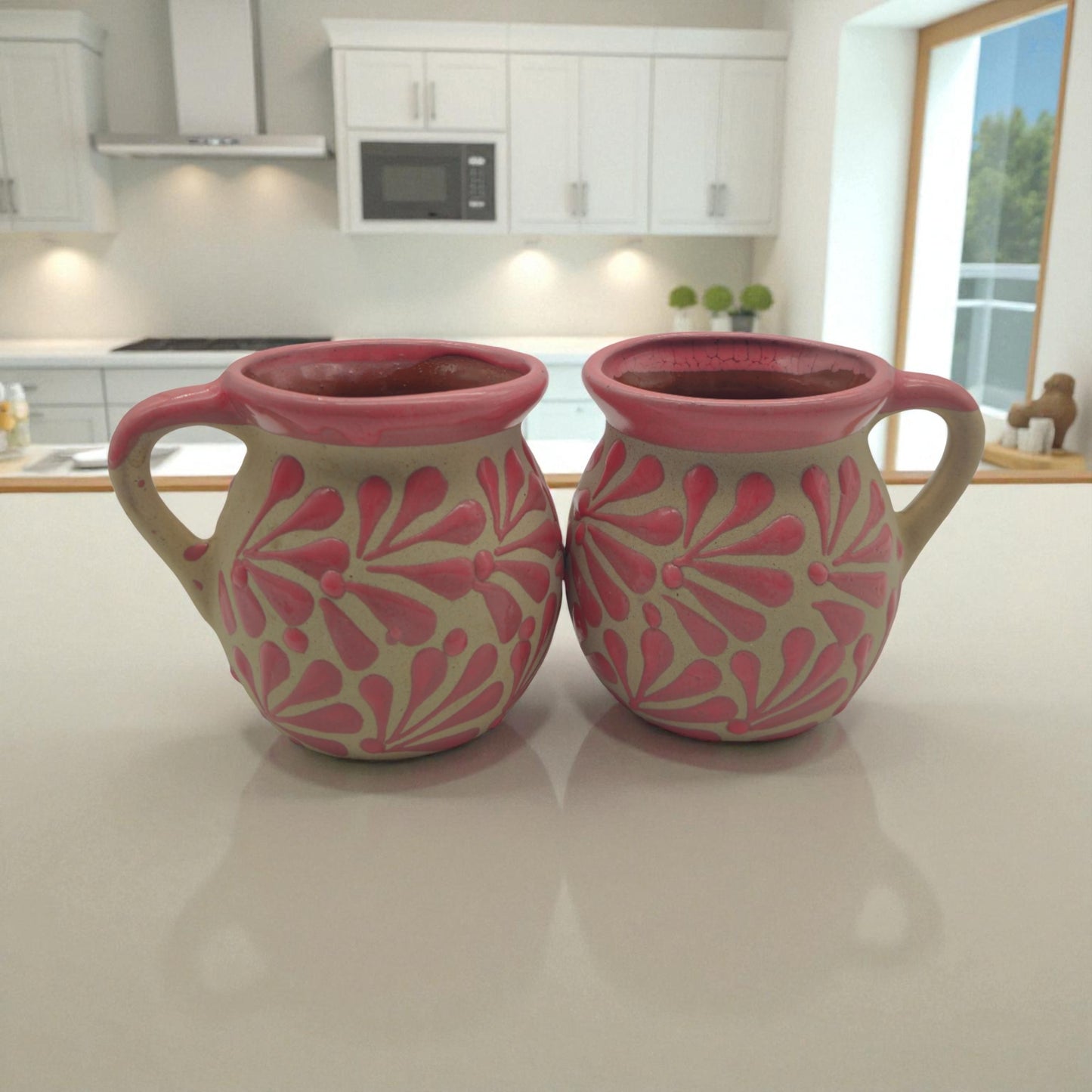 Pink Talavera Mug | Authentic Handmade Mexican Clay Jarrito