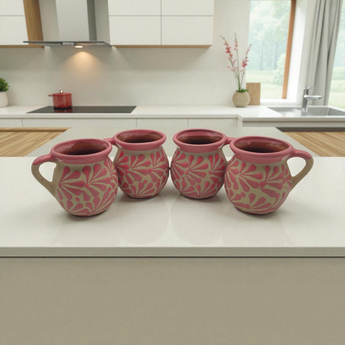 Pink Talavera Mug | Authentic Handmade Mexican Clay Jarrito