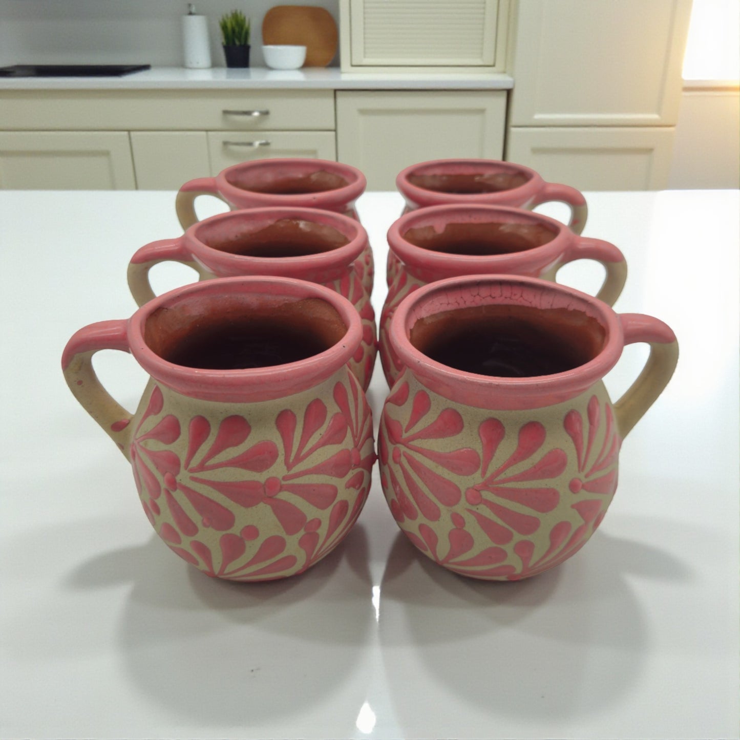 Pink Talavera Mug | Authentic Handmade Mexican Clay Jarrito
