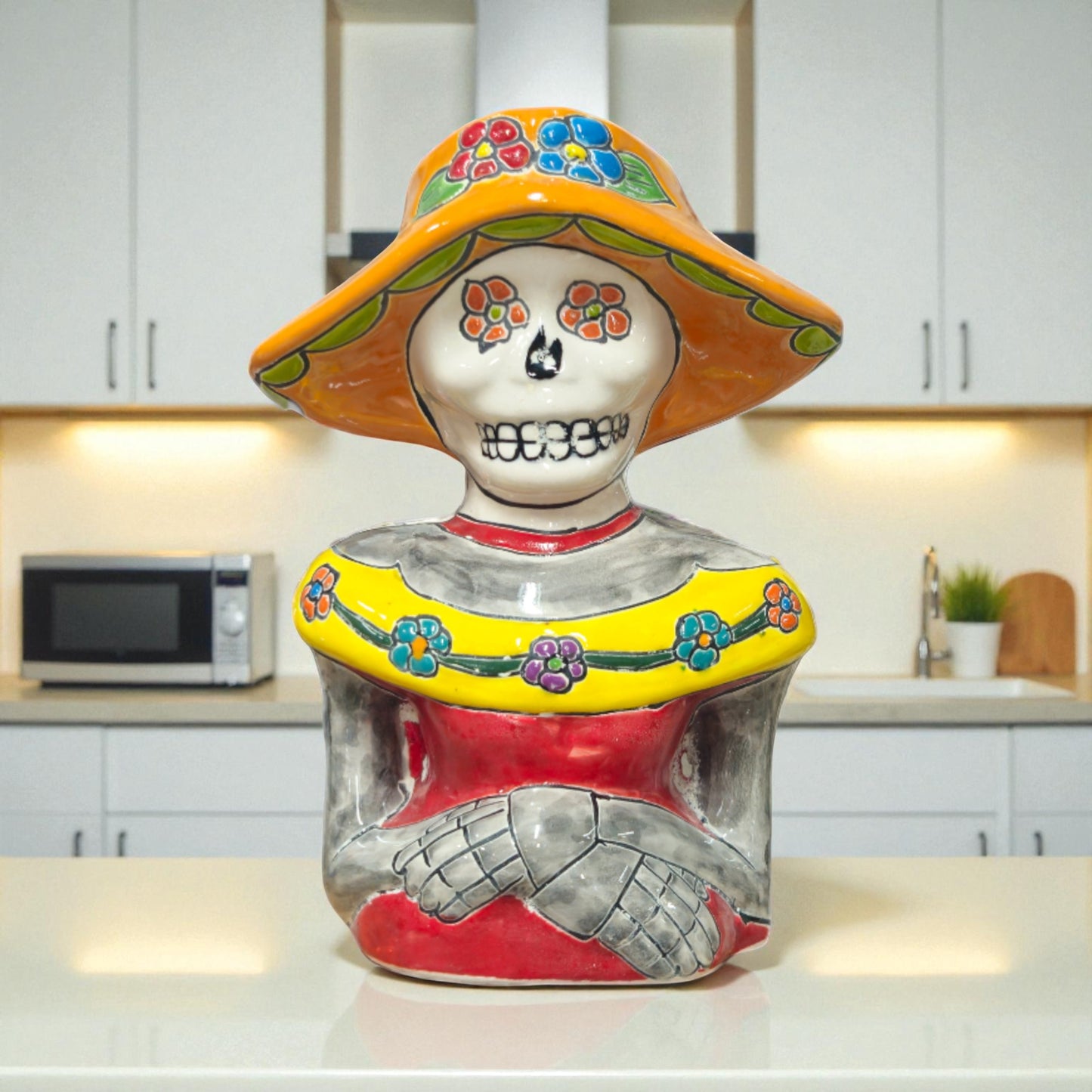 Talavera Skeleton Planter | Day of the Dead Ceramic Pot