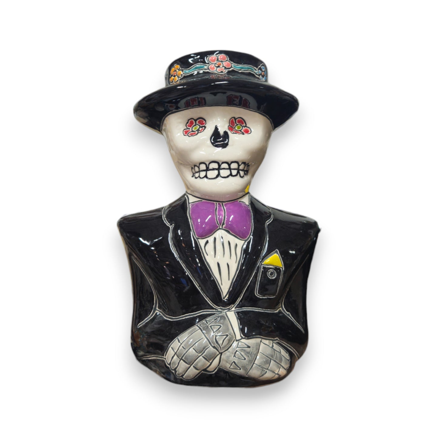 Talavera Skeleton Planter | Day of the Dead Ceramic Pot