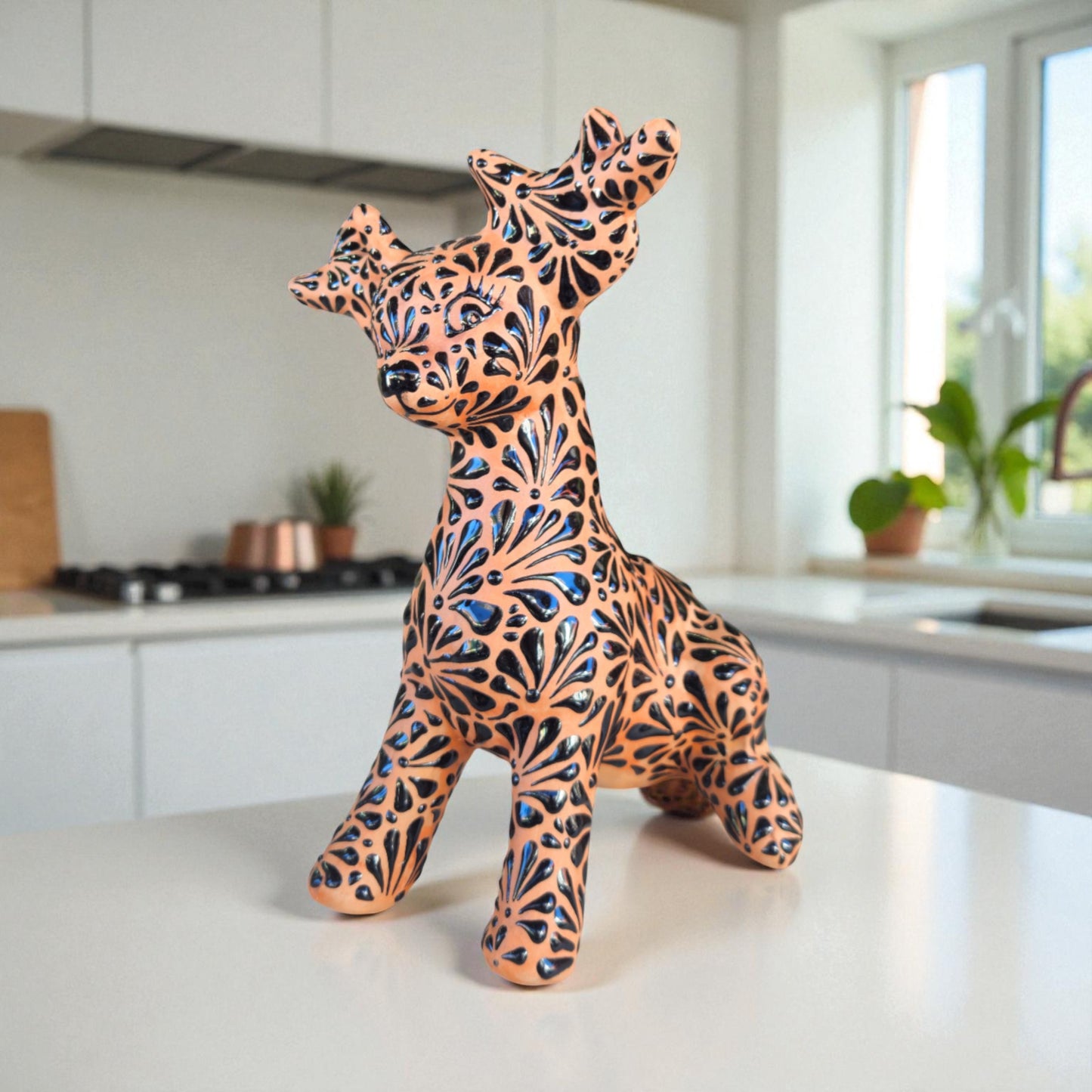 Talavera Reindeer Trio | Hand-Painted Christmas Relief Set