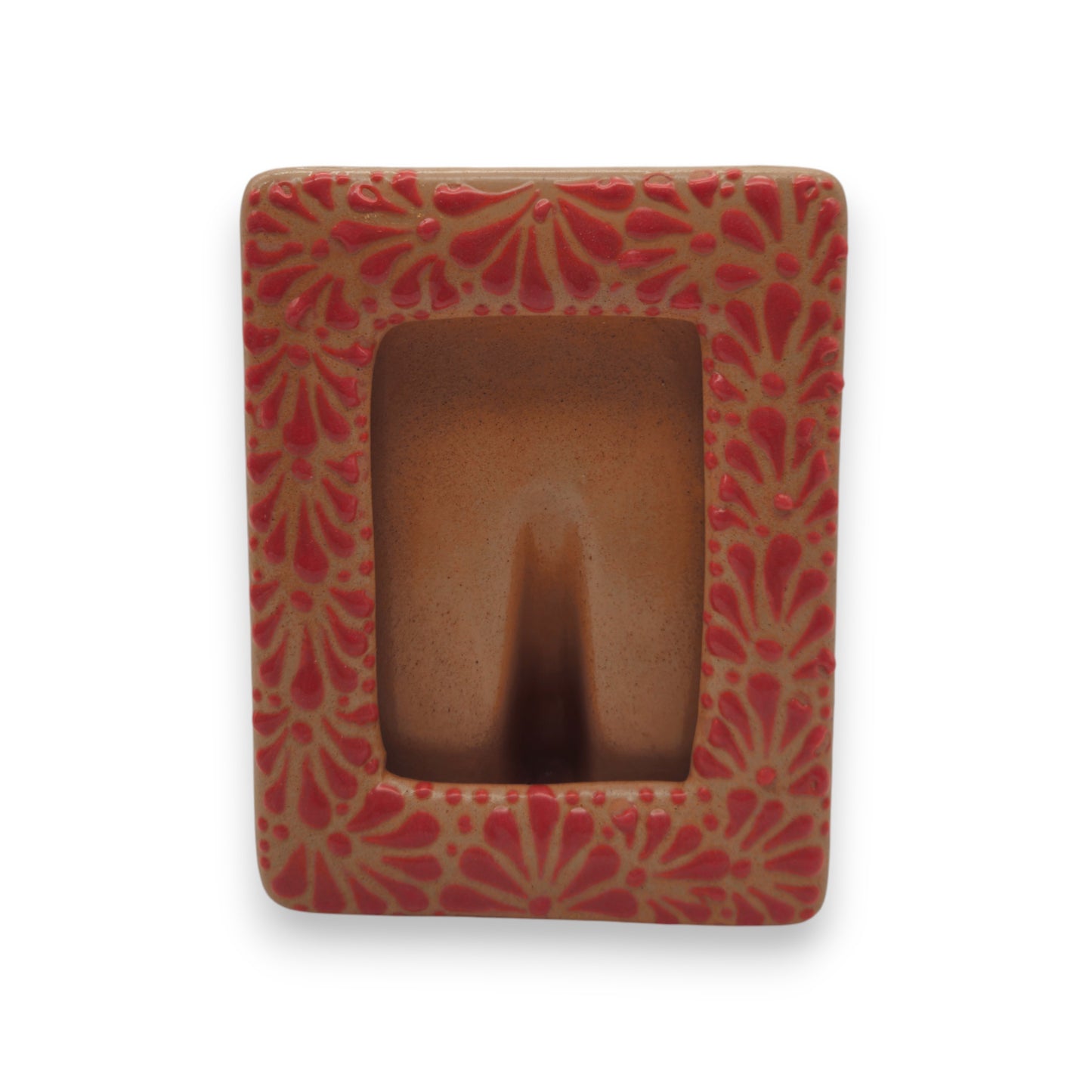 Talavera Terracotta Photo Frame | Pink Floral Accent