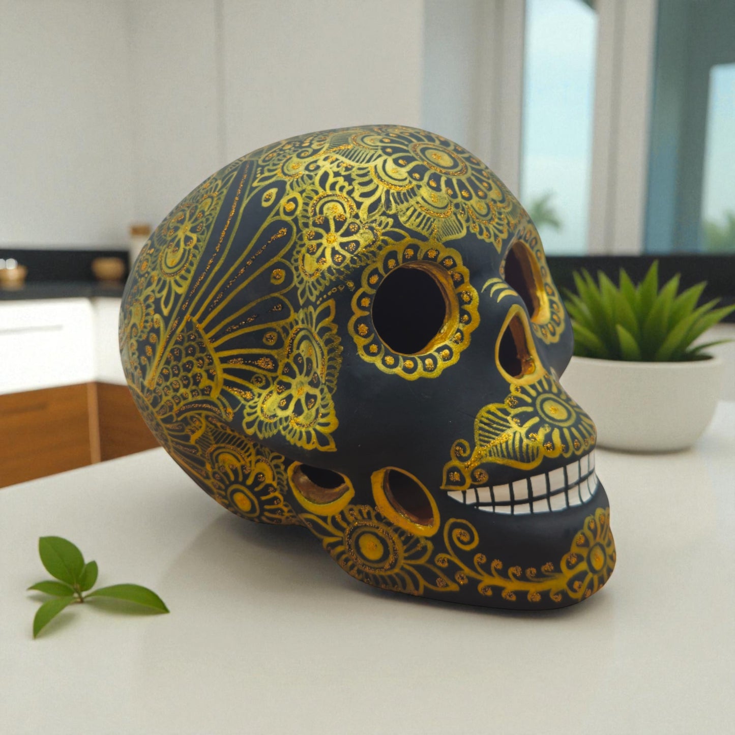 Talavera Calavera Skull | Hand-Painted Ceramic Decor