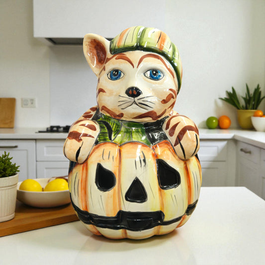Talavera Pumpkin Animal Statue | Whimsical Fall Decor