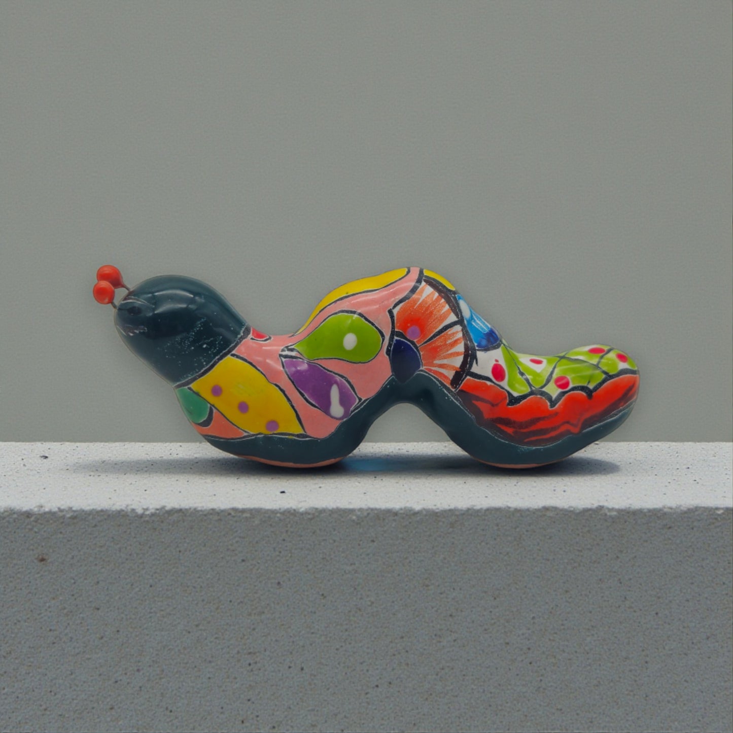 Talavera Caterpillar Art | Handcrafted Mexican Ceramic Figurine