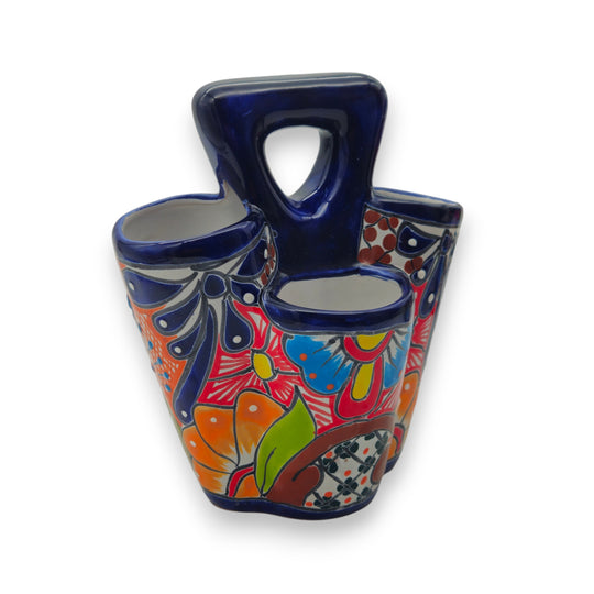 Talavera Utensil Holder | Colorful Handcrafted Mexican Organizer