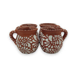 Terracotta Jarrito Mug | Handmade Mexican Relief Pottery Cup