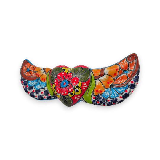 Talavera Winged Heart | Hand-Painted Mexican Ceramic Art
