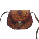 Cincelada Leather Crossbody | Hand Tooled Sunflower Purse