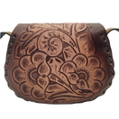 Cincelada Floral Leather Crossbody | Hand Tooled Saddle Purse
