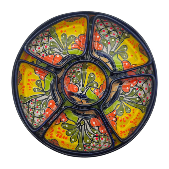 Talavera Appetizer Tray Set | Mexican Hand Painted Pottery