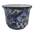 Talavera Flower Pot | Handmade Blue & White Mexican Ceramic