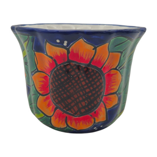 Mexican Talavera Sunflower Pot | Handcrafted Ceramic Planter