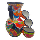 Handcrafted Blue Rim Talavera Fountain | Mexican Ceramic Art