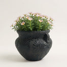 Talavera Floral Pot | Handcrafted Black Design