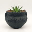 Talavera Floral Pot | Handcrafted Black Design