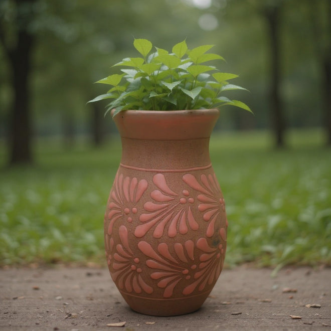 Pink Talavera Vase | Handcrafted Floral Pottery