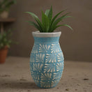 Blue Talavera Vase | Hand-Painted Mexican Pottery