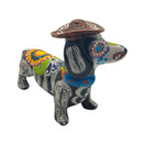 Colorful Talavera Dachshund Figurine | Mexican Folk Art
