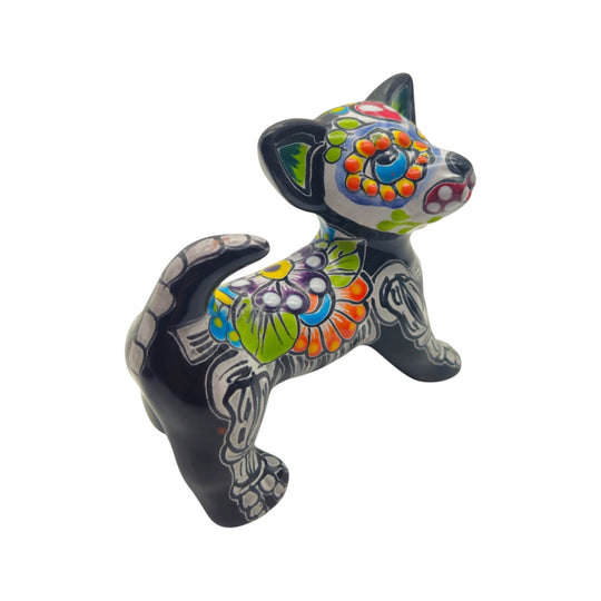 Mini Talavera Chihuahua | Colorful Day of the Dead Figurine