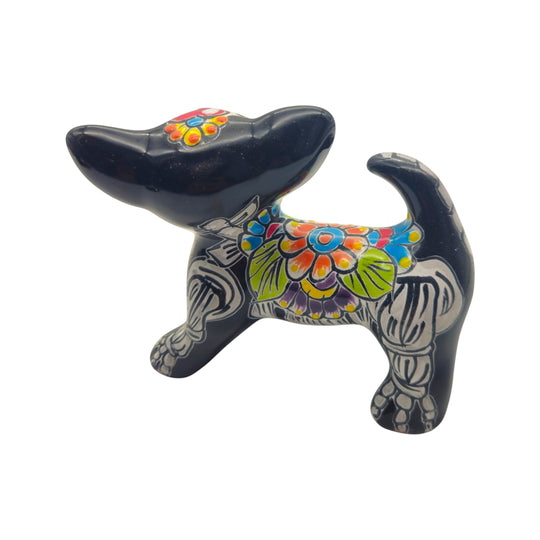 Mini Talavera Chihuahua | Colorful Day of the Dead Figurine