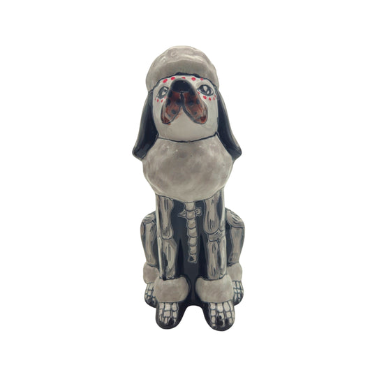 Talavera Poodle Statue | Day of the Dead Ceramic Art