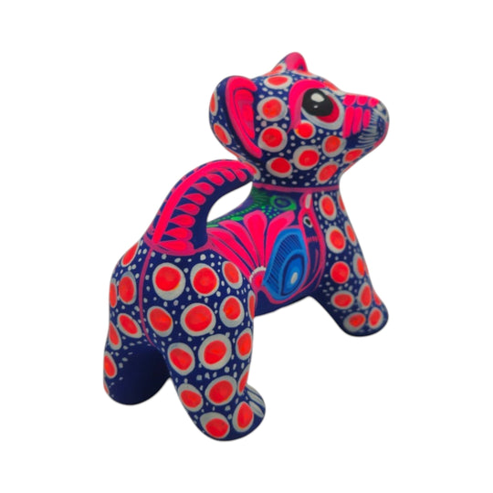 Alebrije Chihuahua Dog Figurine | Handmade Mexican Folk Art, vibrant ceramic folk art decor