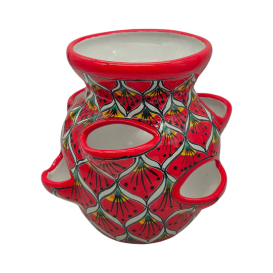 Talavera Strawberry Planter | Red Peacock Design