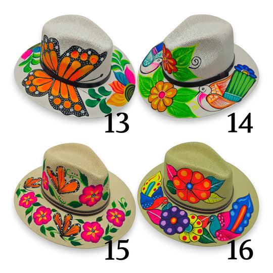 Hand Painted Mexican Hat | Colorful Artisanal Sombrero Designs - Vibrant floral and animal patterns