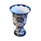 Extra Large Talavera Planter | Hand-Painted Blue Pedestal Flower Pot