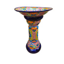 Talavera Bird Bath | Blue Rim Mexican Garden Decor