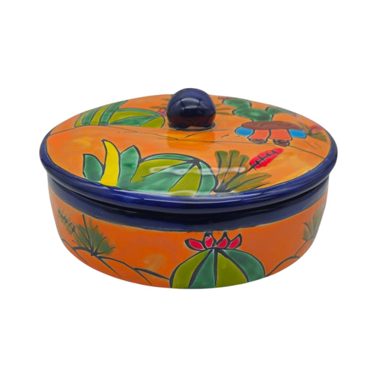 Handmade Talavera Tortilla Warmer | Mexican Sleeping Man Panchito