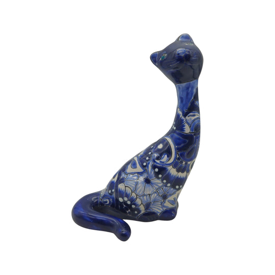 Talavera Cat Figurine | Multicolor Design