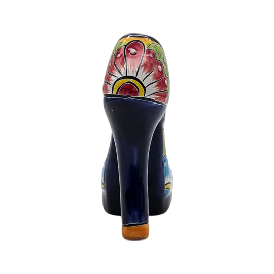 Talavera High Heel Statue | Colorful Handmade Mexican Decor